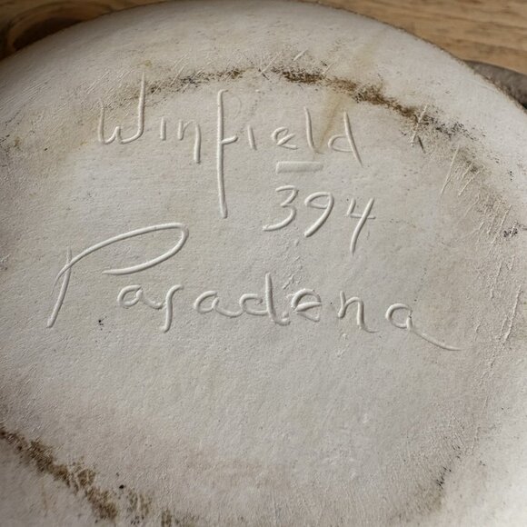 Aqua Taupe Winfield Pottery Covered Soup Chili Casserole Dish Pasadena READ - Picture 11 of 16